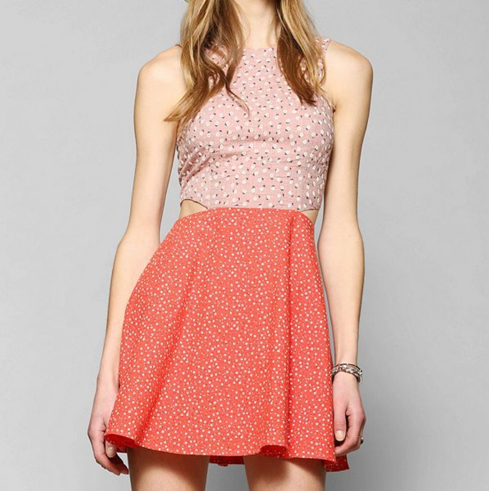 Urban Outfitters Floral Cutout Dress